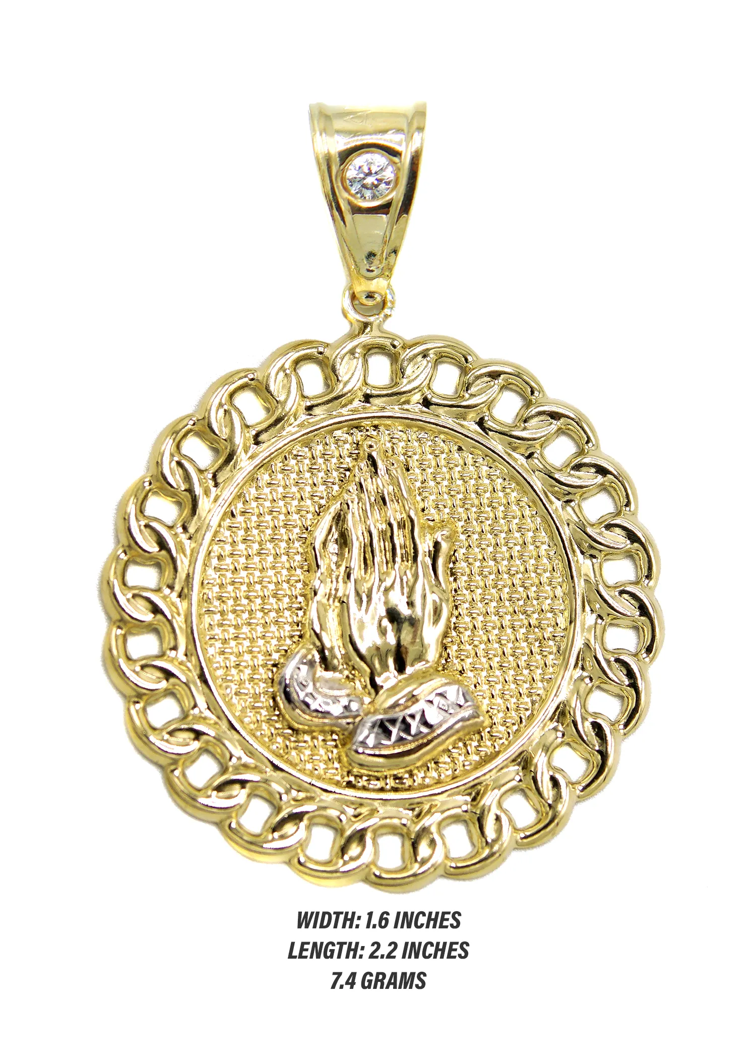 10K Gold Praying Hands Pendant | 7.4 Grams
