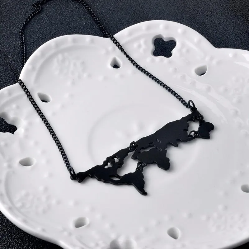 3 Colors World Map Pendant Necklace *GREAT GIFT*