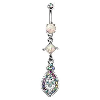 316L Stainless Steel Aurora Teardrop Dangle Navel Ring