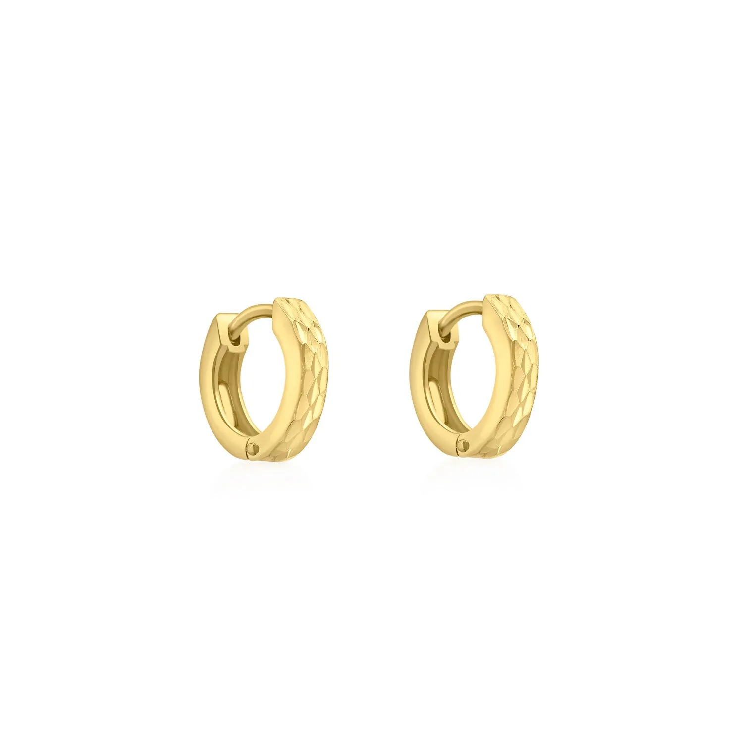 9K Yellow Gold Diamond Cut Earrings - 1.51.0919