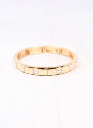 Addy Stretch Bracelet with Pearls GOLD
