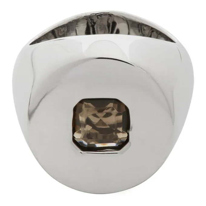 Alan Crocetti SSENSE Exclusive Silver Smoky Quartz Exhibit Ring
