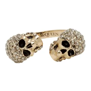 Alexander McQueen Gold Twin Skull Ring
