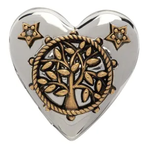 Alexander McQueen Silver and Gold Heart Locket Ring