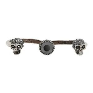 Alexander McQueen Silver Double Finger Skull Ring