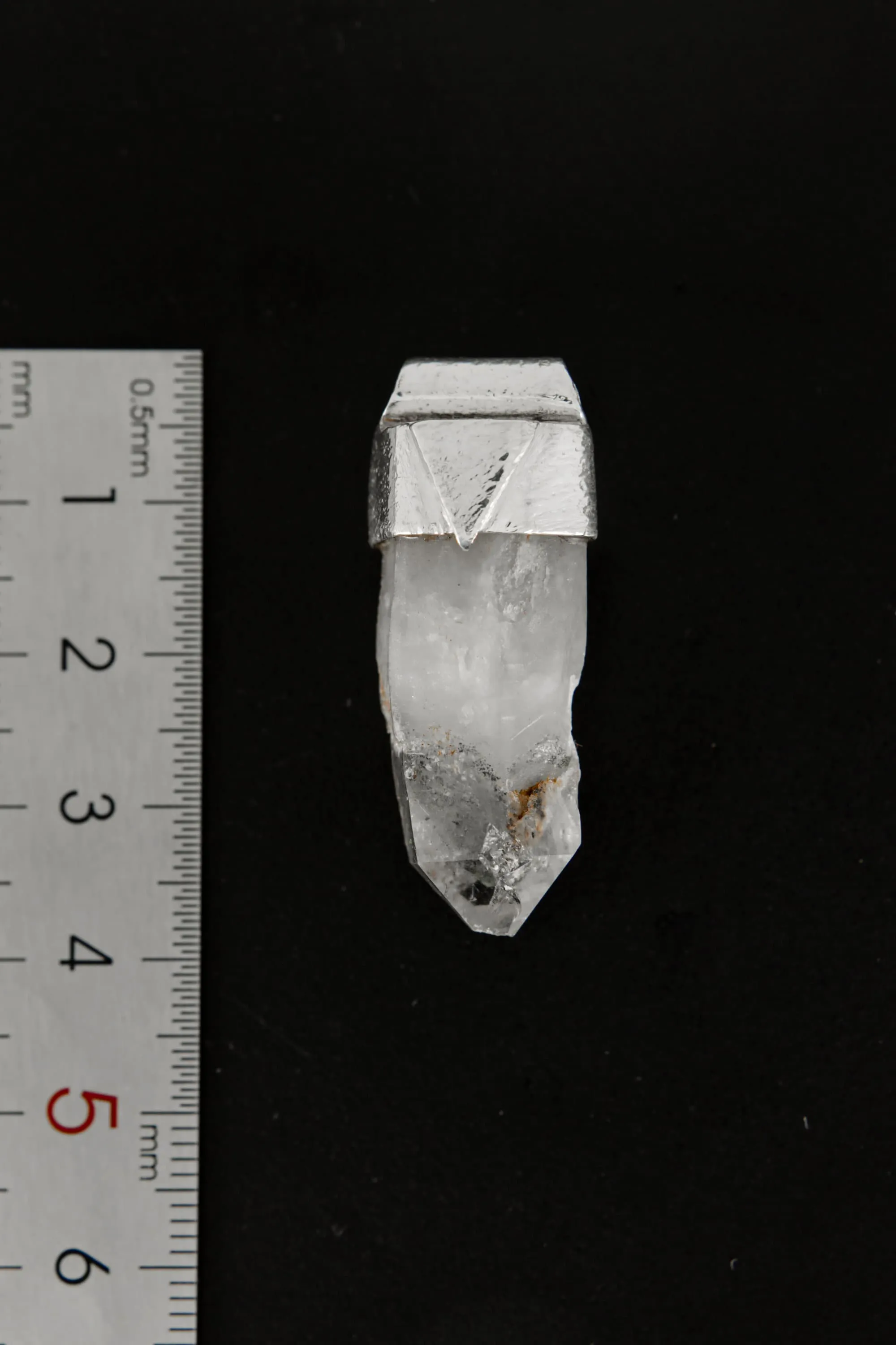 Australian Chlorite Phantom Quartz Point Stack Pendant, Organic Textured Sterling Silver, Heart Chakra, Virgo, Emotional Healing,Unique Gift