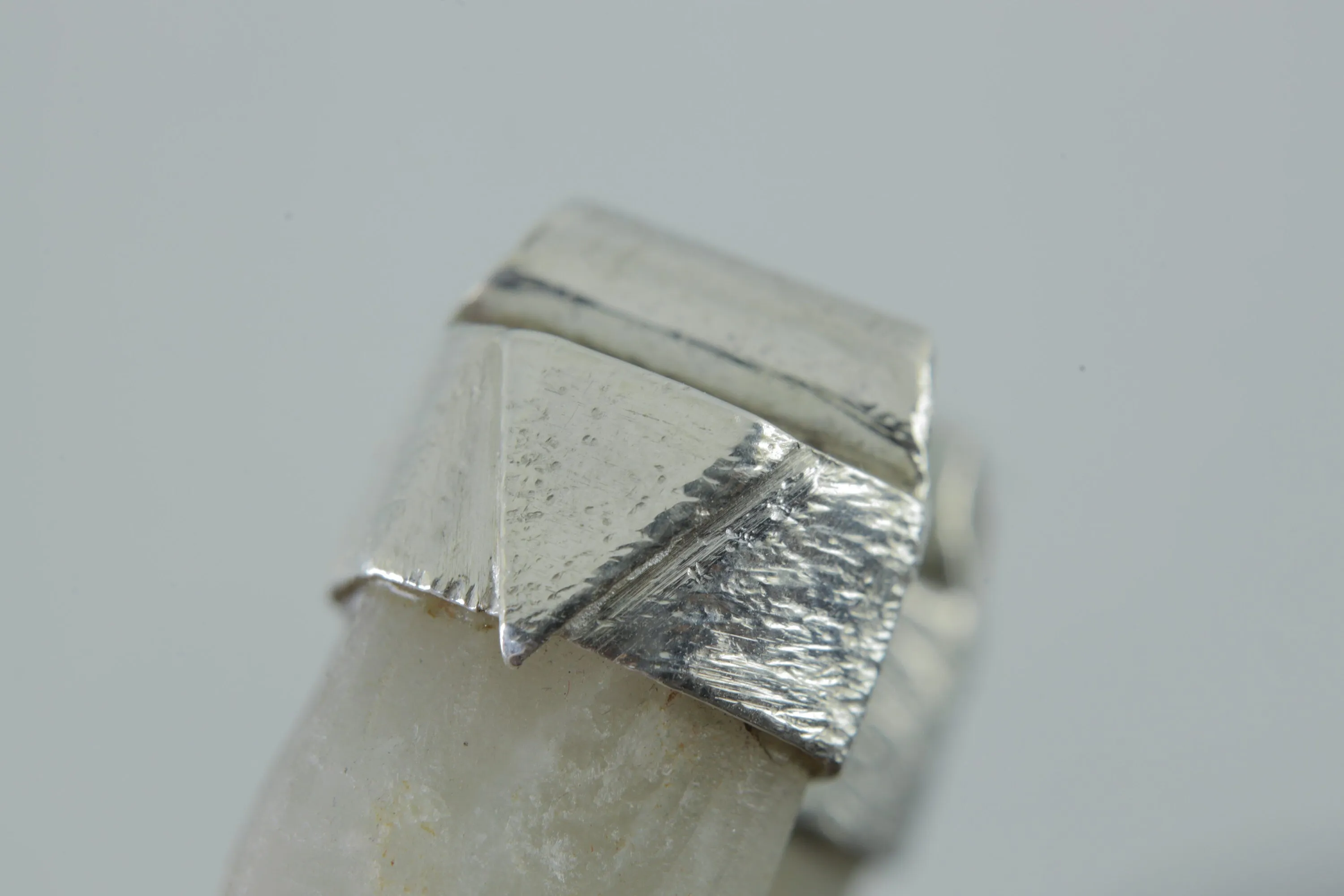 Australian Chlorite Phantom Quartz Point Stack Pendant, Organic Textured Sterling Silver, Heart Chakra, Virgo, Emotional Healing,Unique Gift