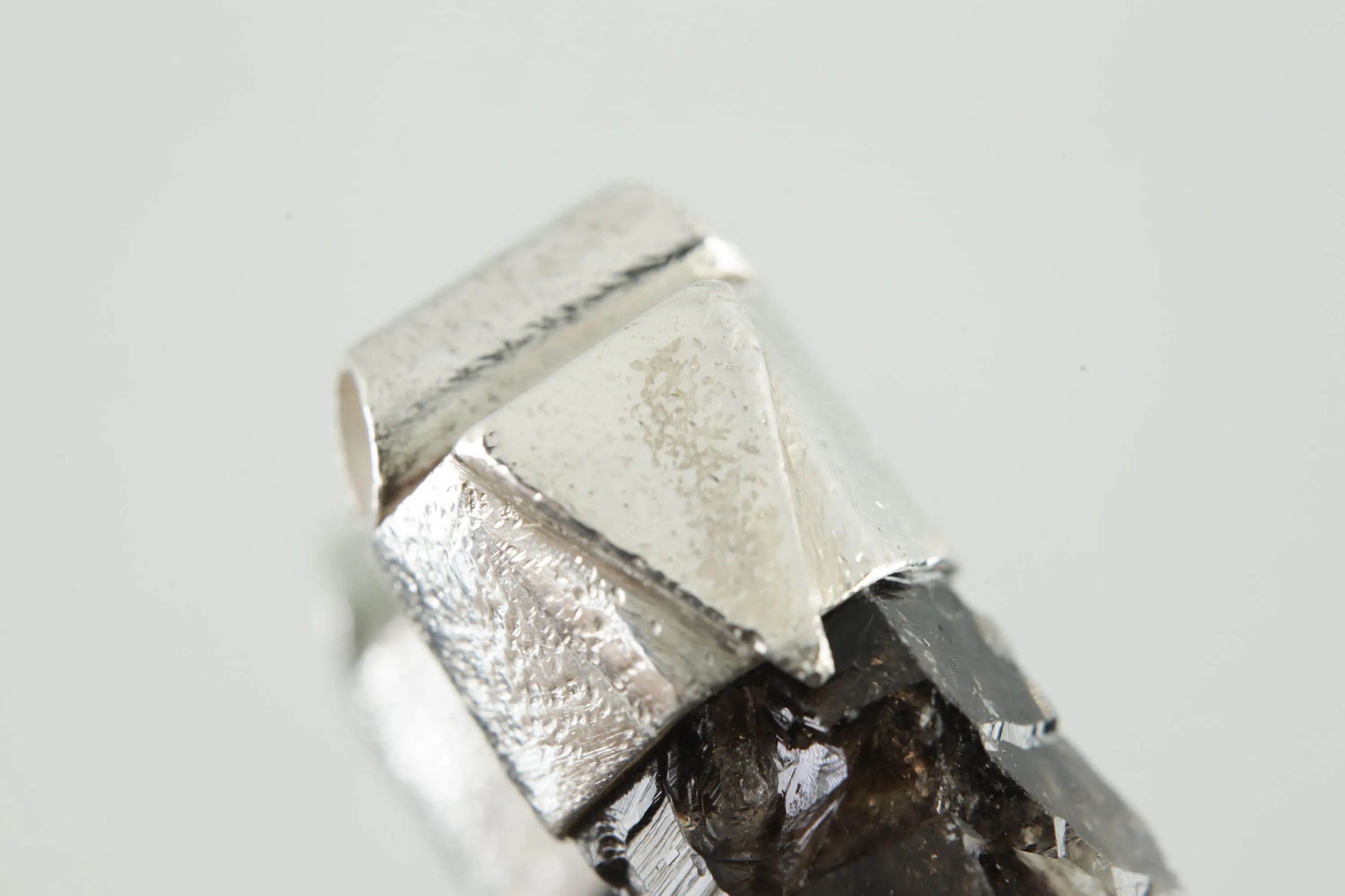 Australian Triple Terminated Morella Smoky Quartz Stack Pendant, Organic Textured Sterling Silver, Root Chakra, Protection, Unique Gift