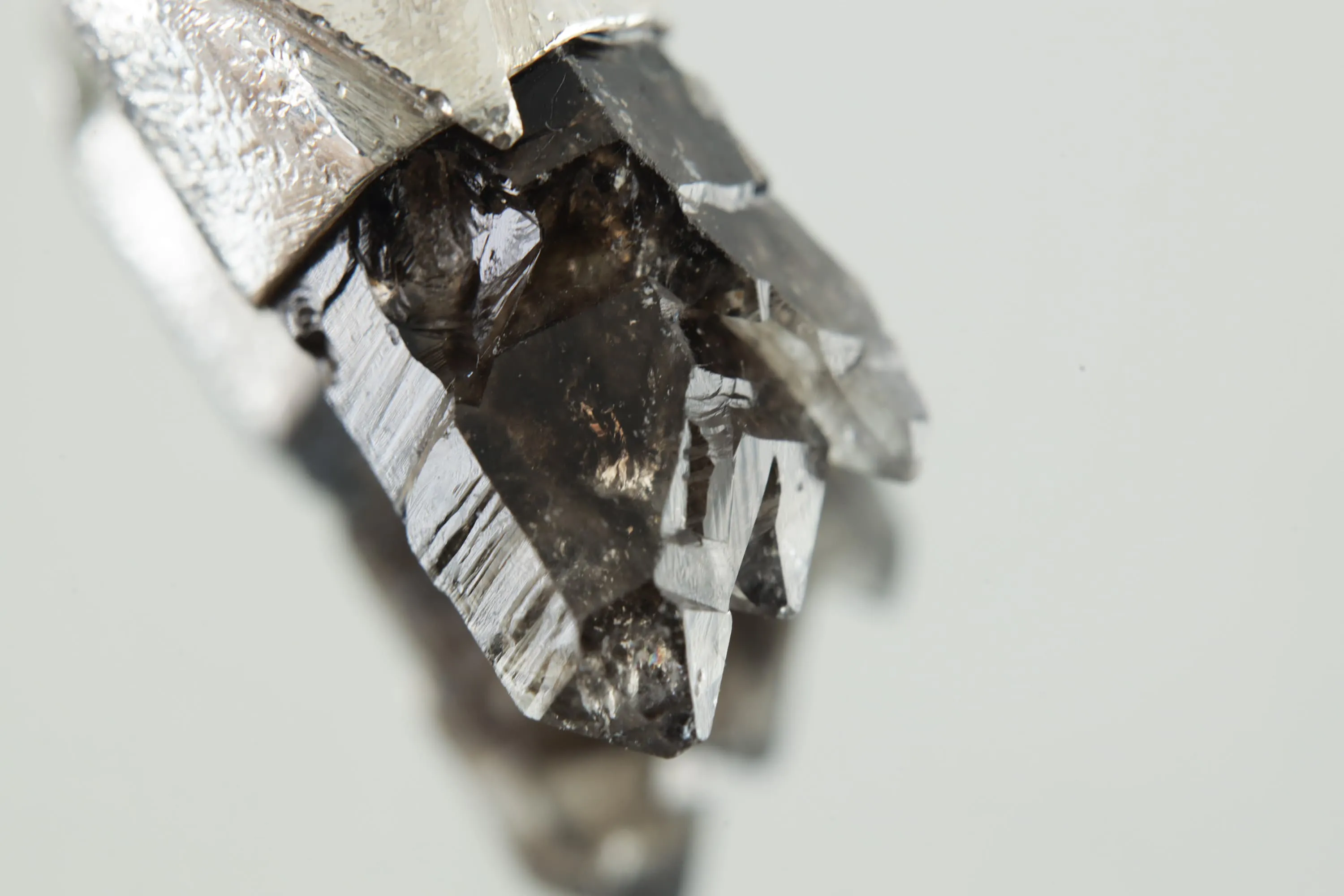 Australian Triple Terminated Morella Smoky Quartz Stack Pendant, Organic Textured Sterling Silver, Root Chakra, Protection, Unique Gift