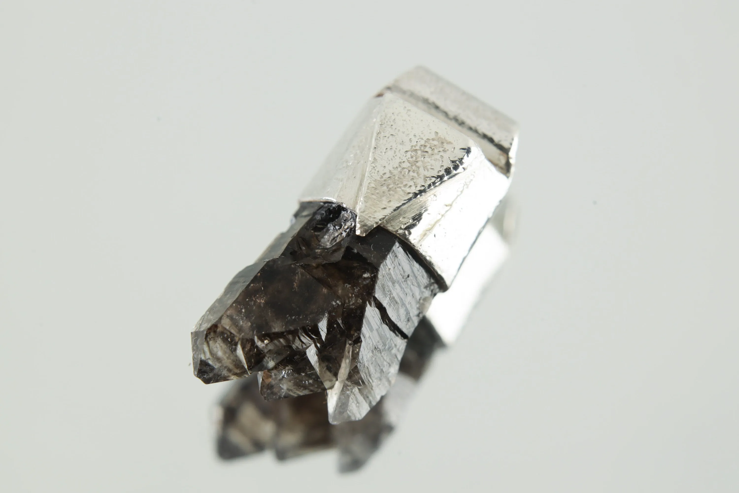 Australian Triple Terminated Morella Smoky Quartz Stack Pendant, Organic Textured Sterling Silver, Root Chakra, Protection, Unique Gift