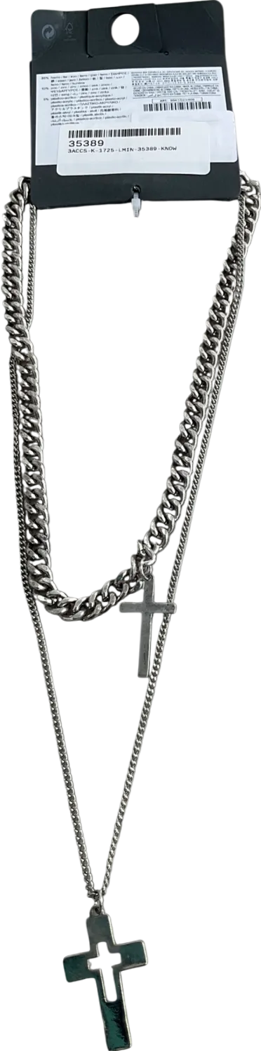 Bershka Metallic Chunky Cross Chain One Size