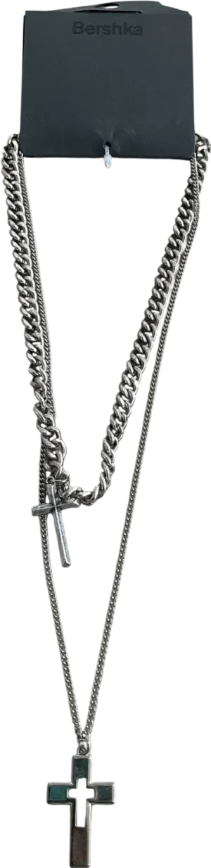 Bershka Metallic Chunky Cross Chain One Size