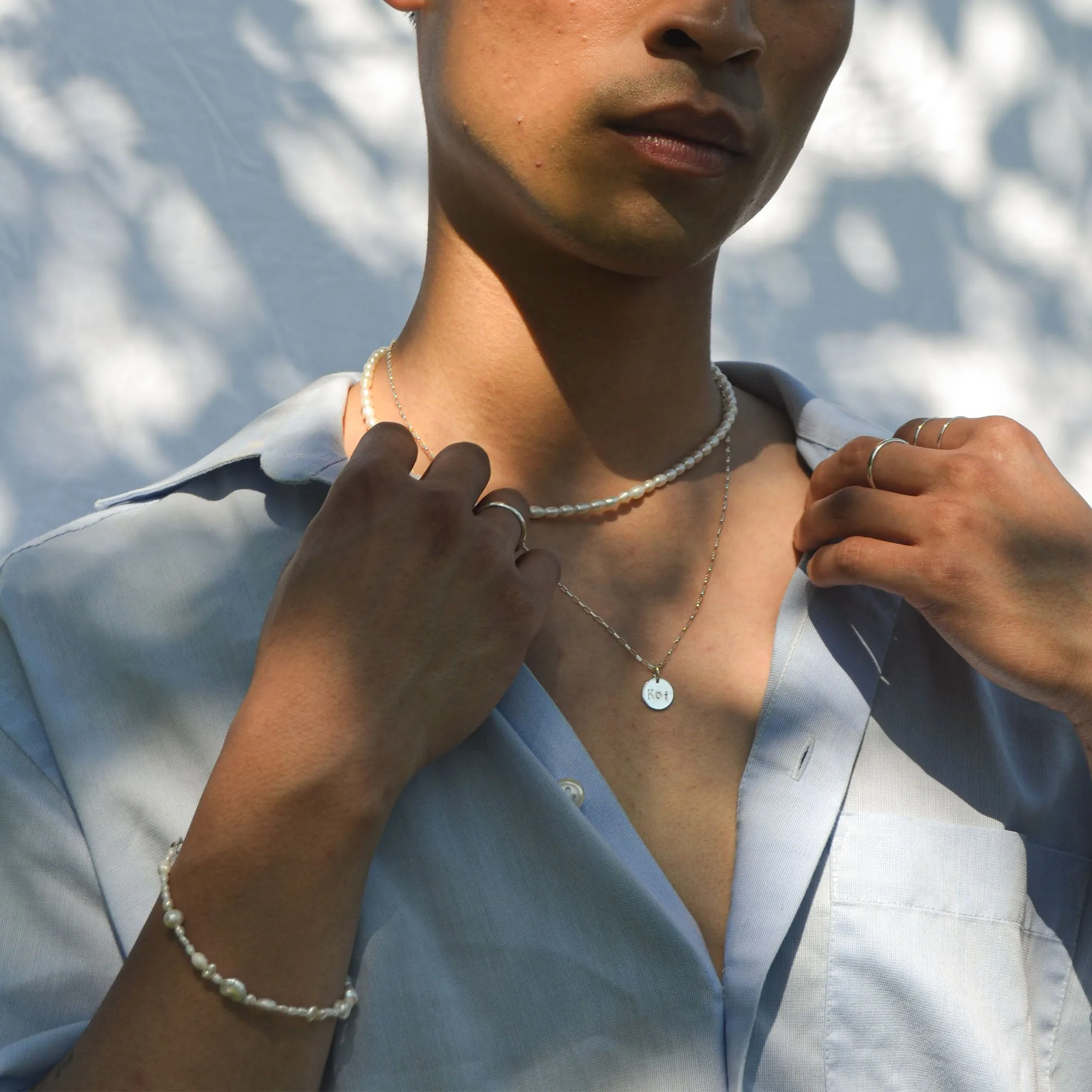 Big coin necklace silver for men