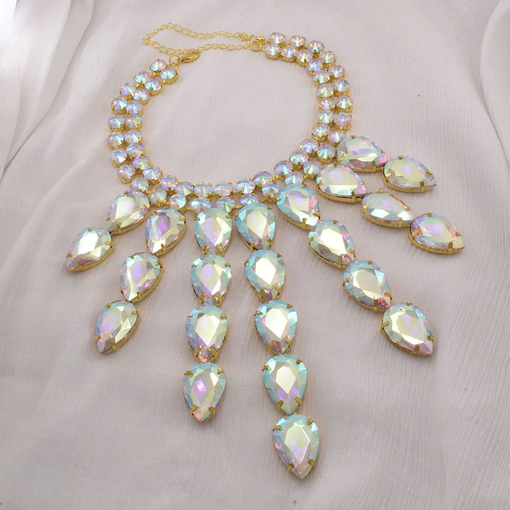 Big Water Drop Pendant Long Necklaces Jewelry for Women