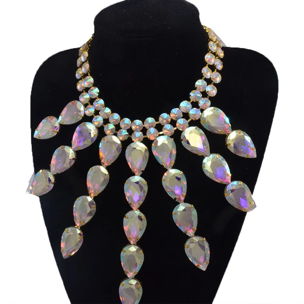 Big Water Drop Pendant Long Necklaces Jewelry for Women