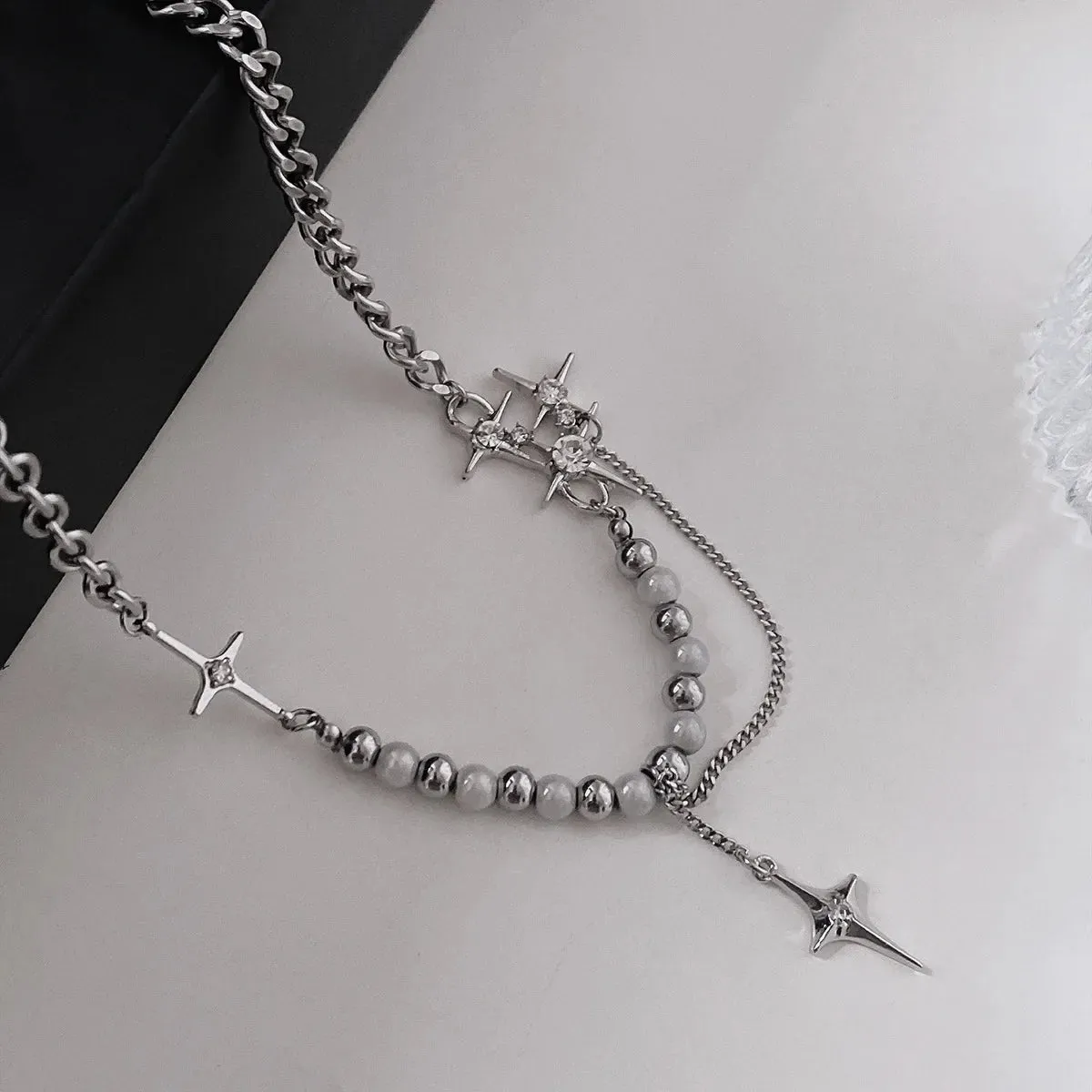 binfenxie Y2K Accessories Fashion Peach Heart Water Drop Pendant Necklace Pink Crystal Egirl Sweet Cool Clavicle Chain Aesthetic Jewelry