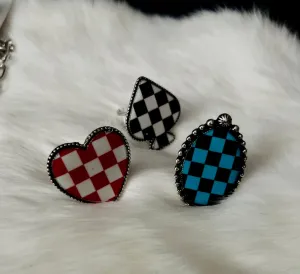 Checkered Cuff Rings
