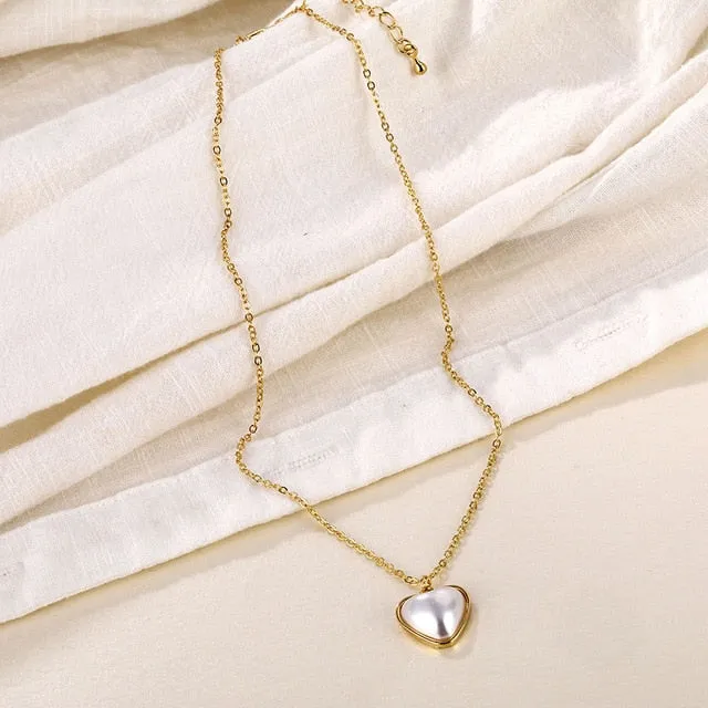 DAXI Beaded Choker Pearl Necklace For Women Gold Chain Necklaces Pendant Collar Chokers Chains Bead Necklace Womens Jewelry 2020