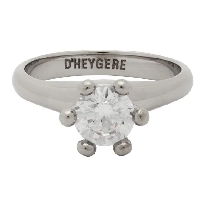 Dheygere Silver Solitare Pinky Ring
