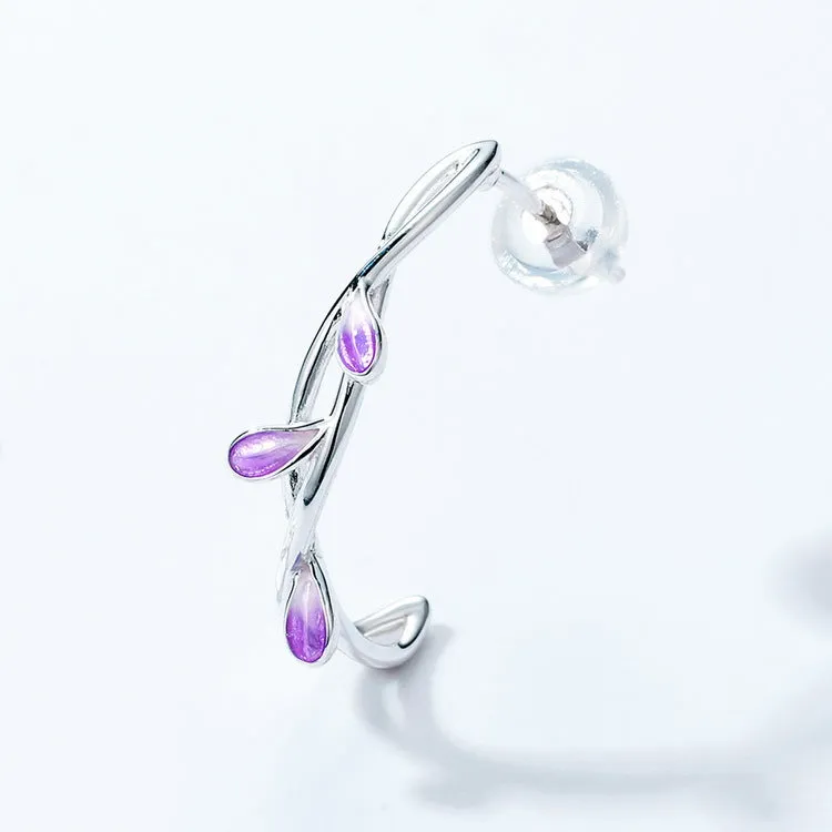 Earrings Violet Sterling Silver Purple Ear Rings Gift