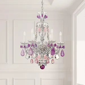 Hamilton Rock Crystal 6 Light Silver Chandelier with Clear Rock Crystals