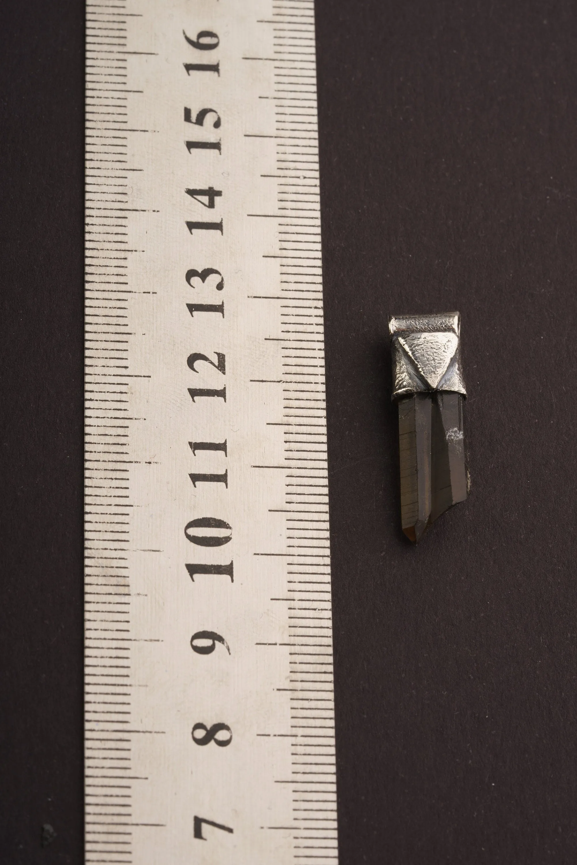 Hand Fossicked Australian Terminated Twin Smokey Quartz Point, Organic Textured 925 Sterling Silver, Stack Collection, Capricorn Zodiac