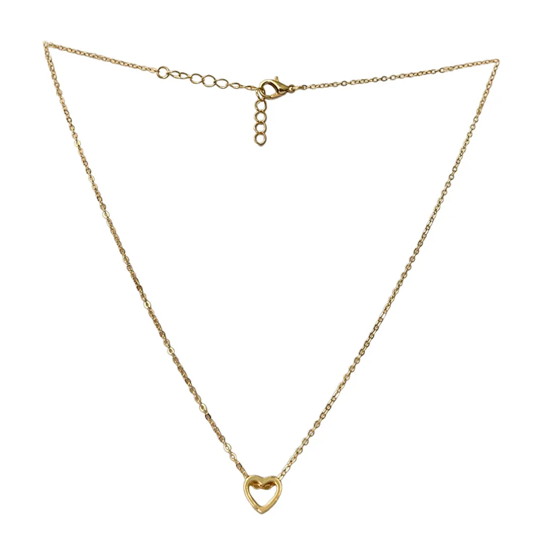 Heart Hollow Pendant Gold-Toned Necklace