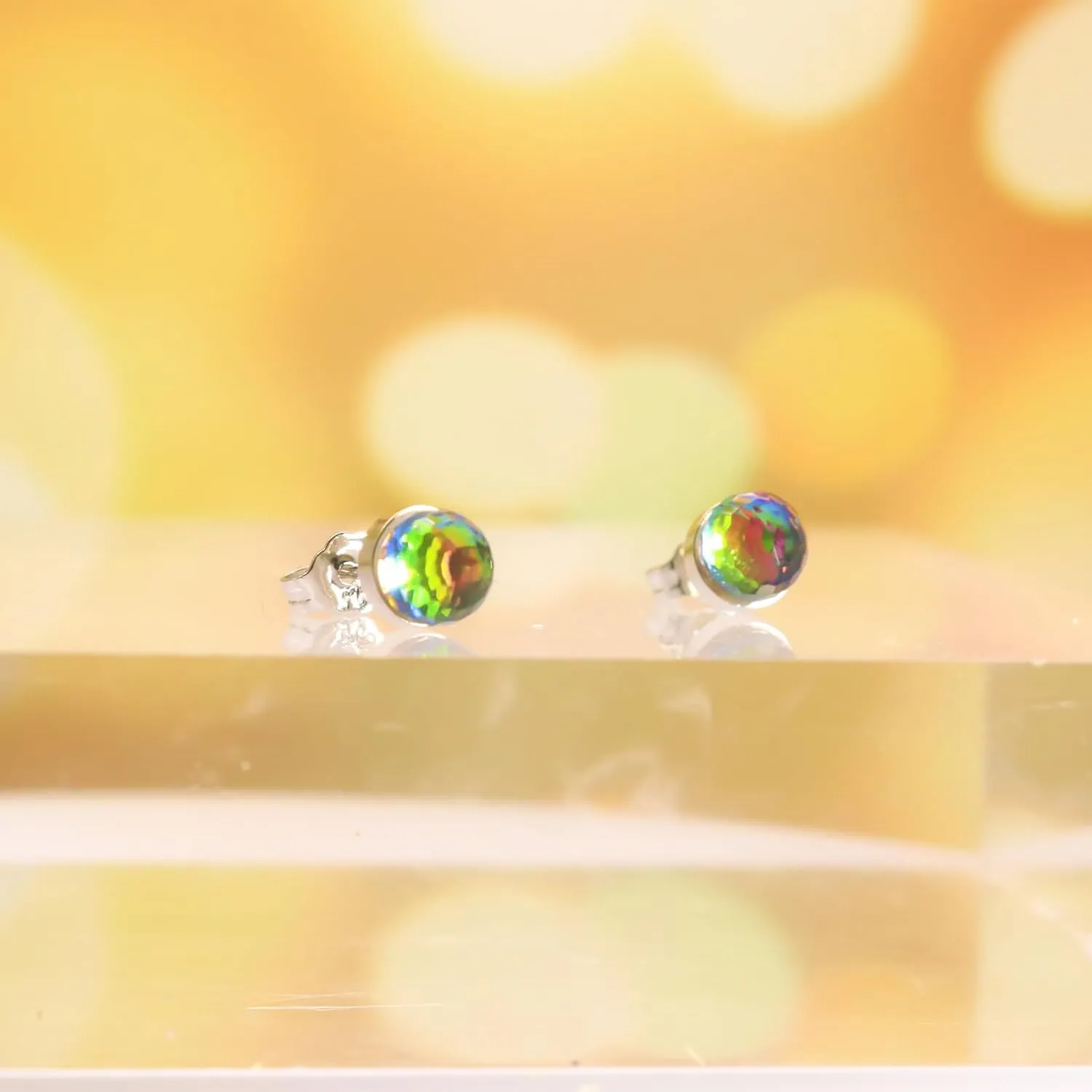 HETICA Crystal Earrings for Women, Austrian Crystal Ball Earrings 925 Sterling Silver Earrings Hypoallergenic Stud Earrings Birthday Anniversary Valentine's Day Mother's Day Gift