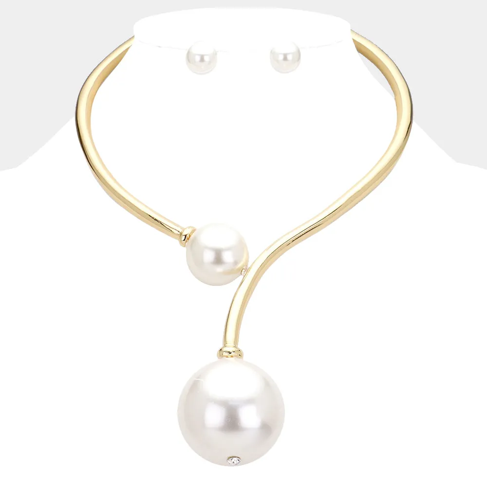 iLLASPARKZ Chunky Pearl Collar Choker Necklace