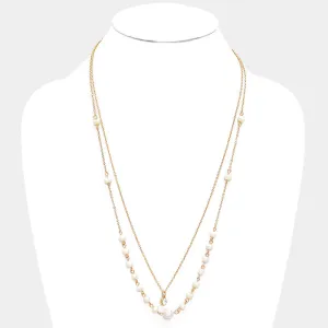 iLLASPARKZ Double Layer Crystal Pearl Necklace