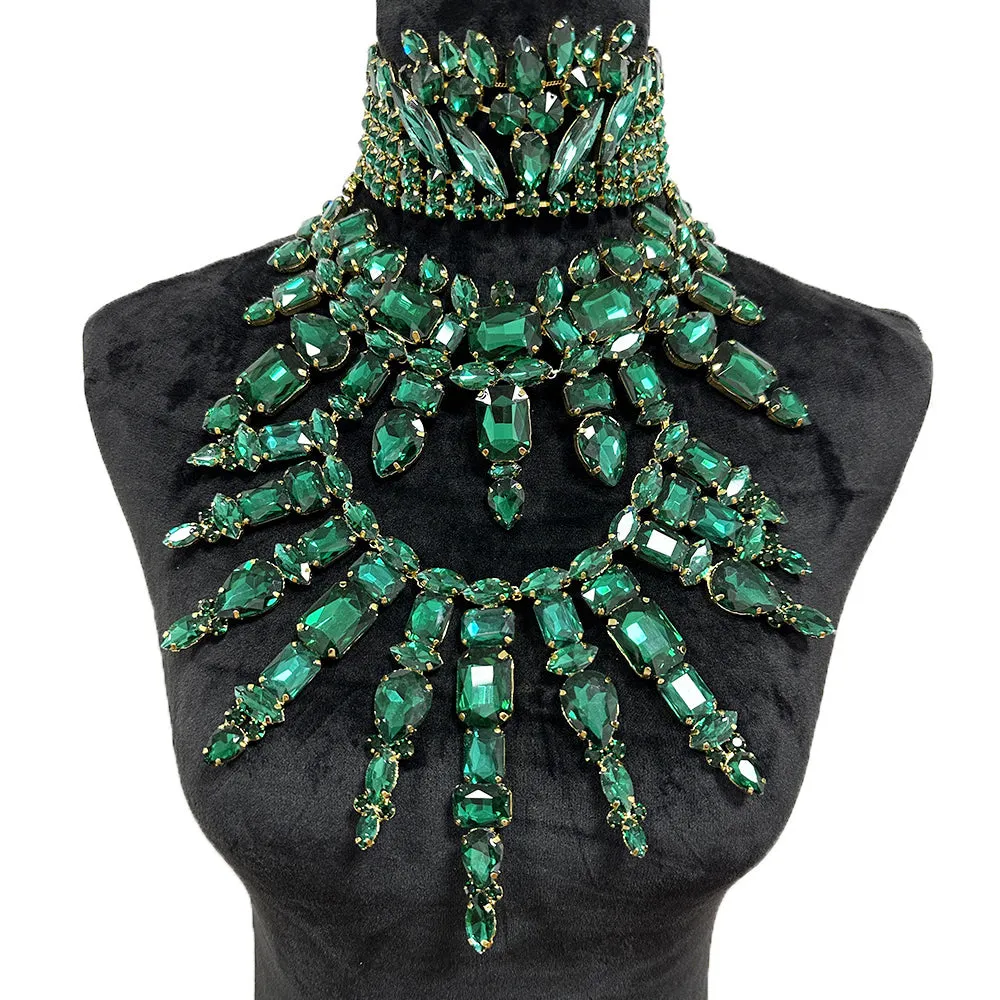 Luxury Glass Crystal Multilayer Necklace for Women