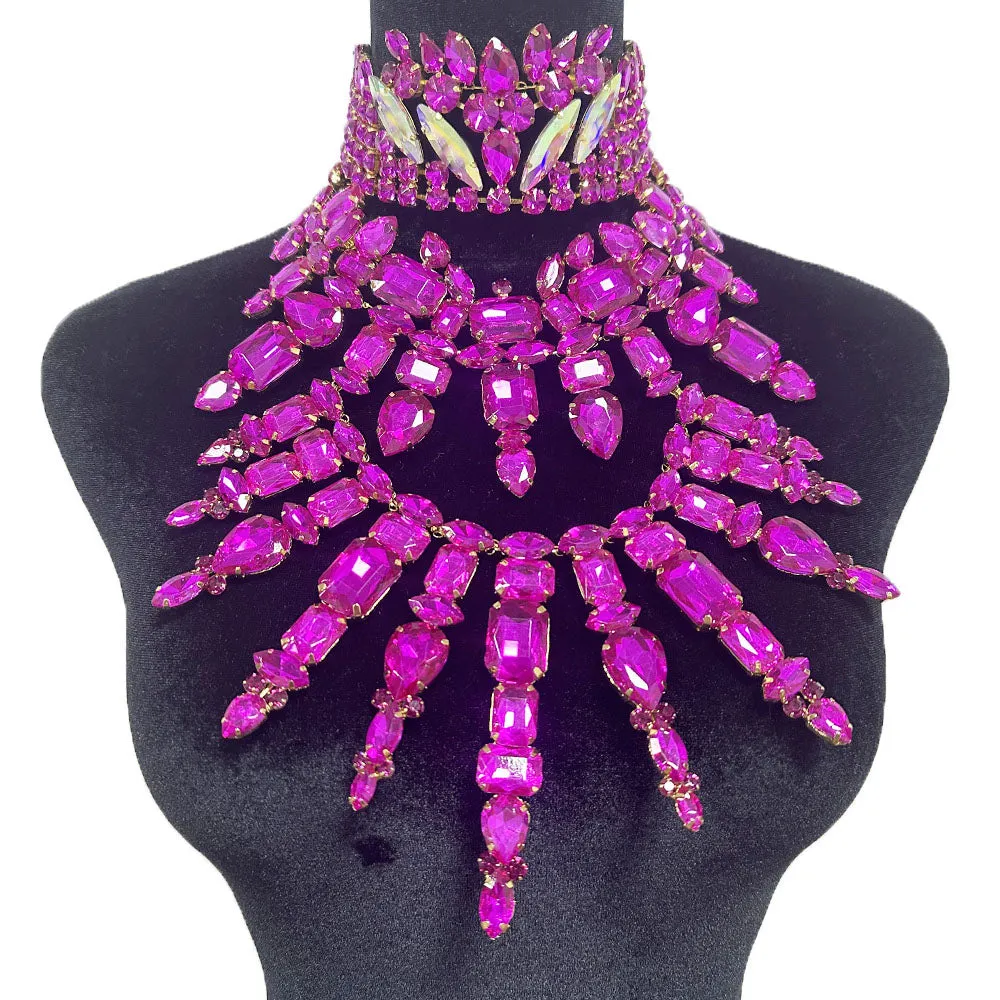 Luxury Glass Crystal Multilayer Necklace for Women