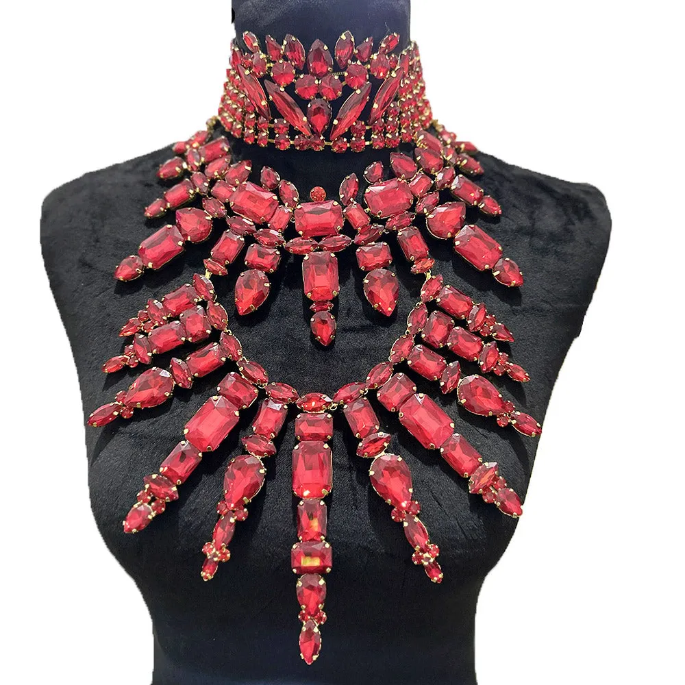Luxury Glass Crystal Multilayer Necklace for Women