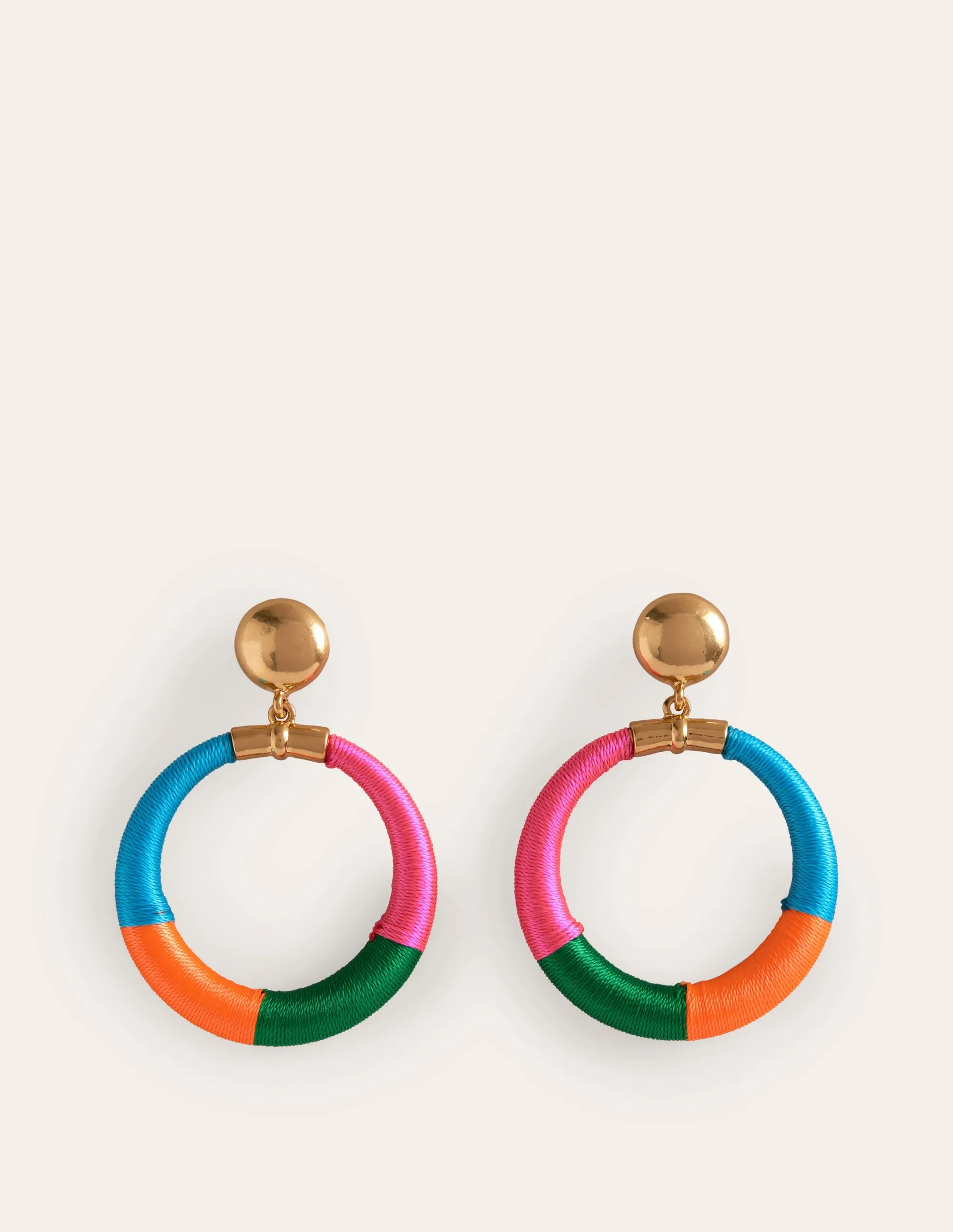 Mega Wrapped Ring Earrings-Pink