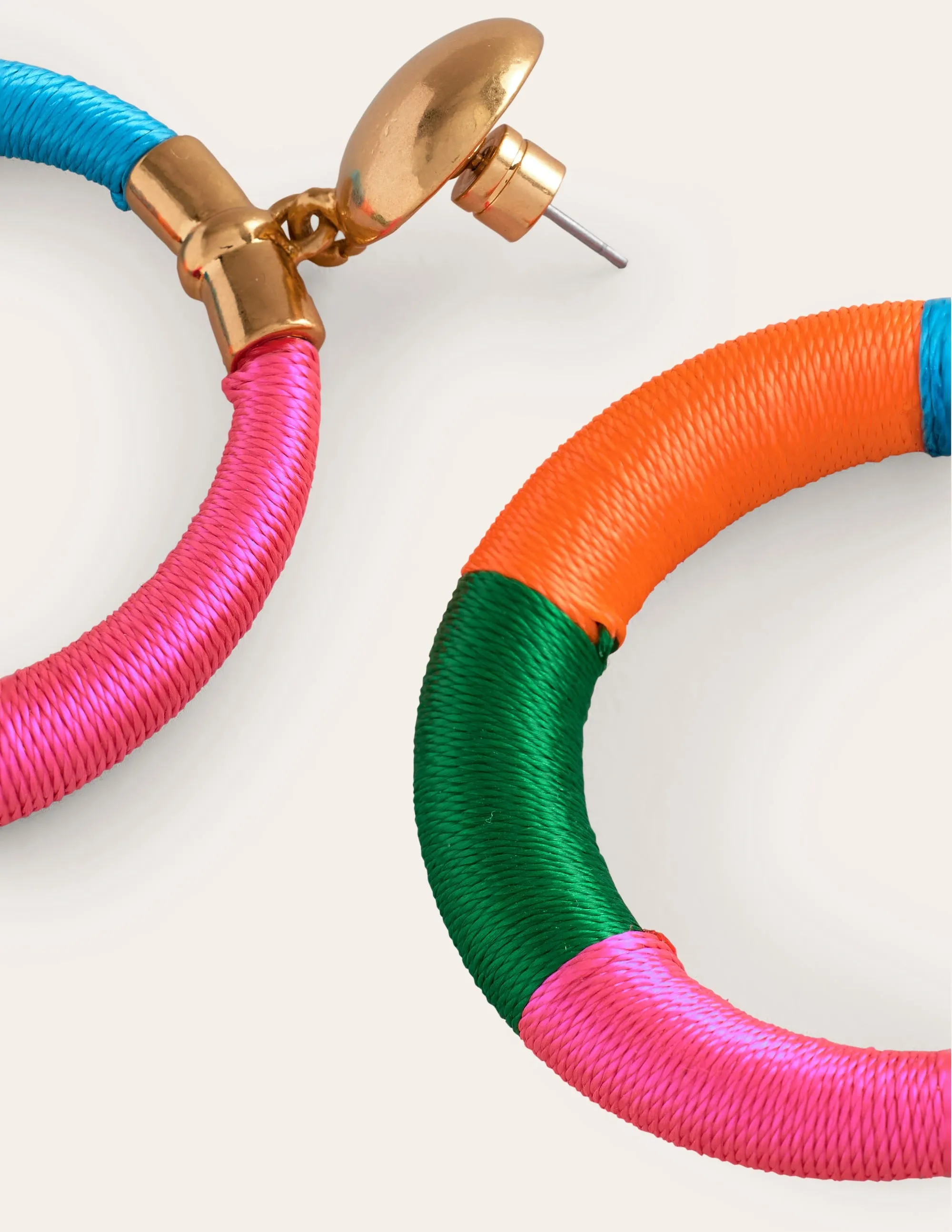 Mega Wrapped Ring Earrings-Pink