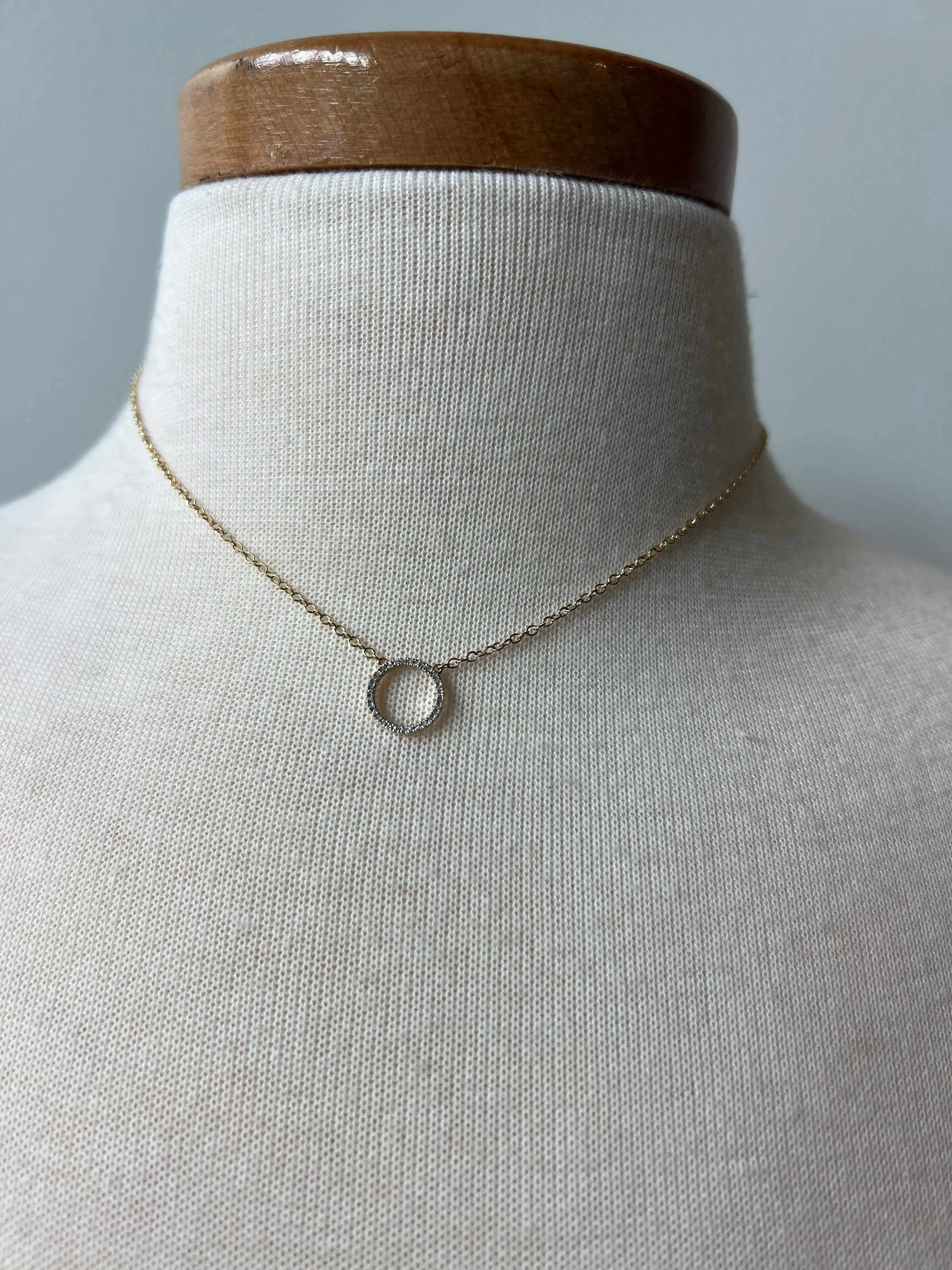 Open Circle Diamond Necklace