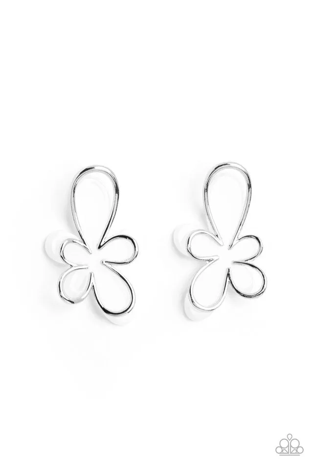 Paparazzi Earring ~ Glimmering Gardens - White