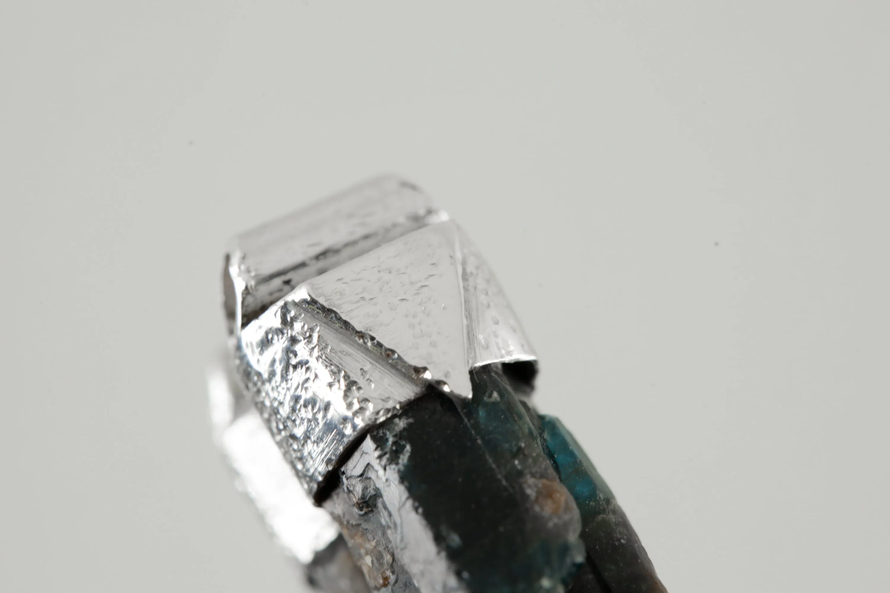 Rare Multi-Terminated Blue Apatite Specimen Pendant, Stack Collection Charm, Organic Textured Sterling Silver, Throat Chakra, Gemini Zodiac