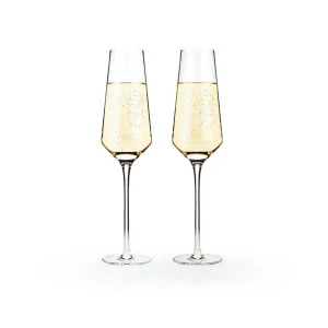 Raye Crystal Angled Champagne Flutes (Set of 2)