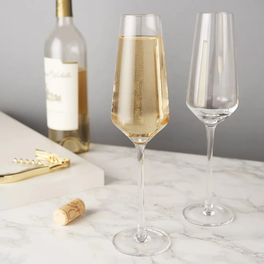 Raye Crystal Angled Champagne Flutes (Set of 2)