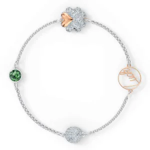 Swarovski Remix Bracelet Clover Strand, Green, mixed metal, M -5556901