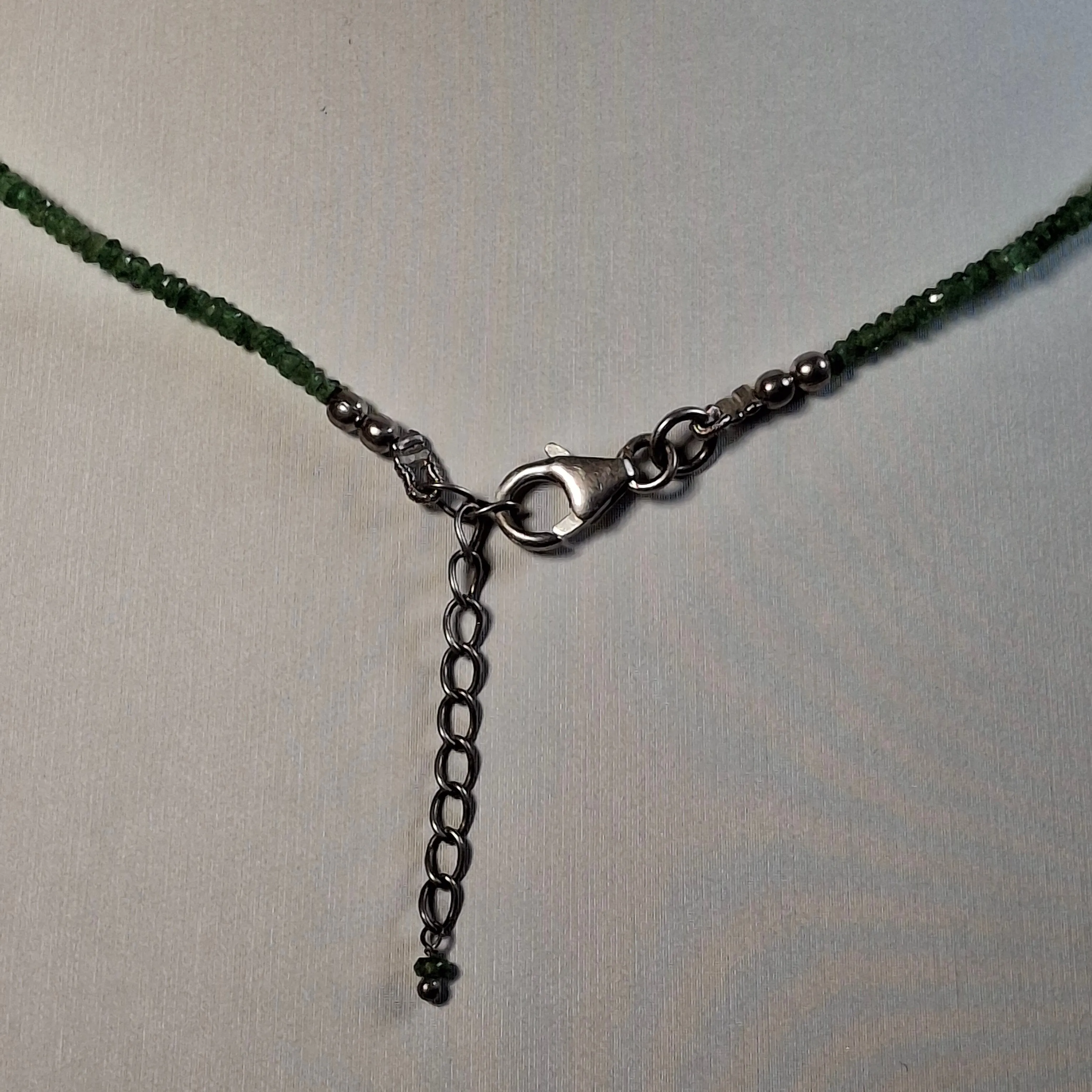 Tsavorite Garnet Micro Faceted Necklace for Emotional Balance, Joy and Prosperity