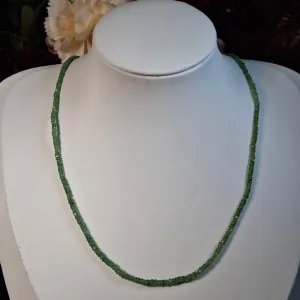 Tsavorite Garnet Micro Faceted Necklace for Emotional Balance, Joy and Prosperity