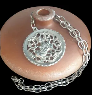 Vintage Saint George Slaying Dragon Medallion Necklace